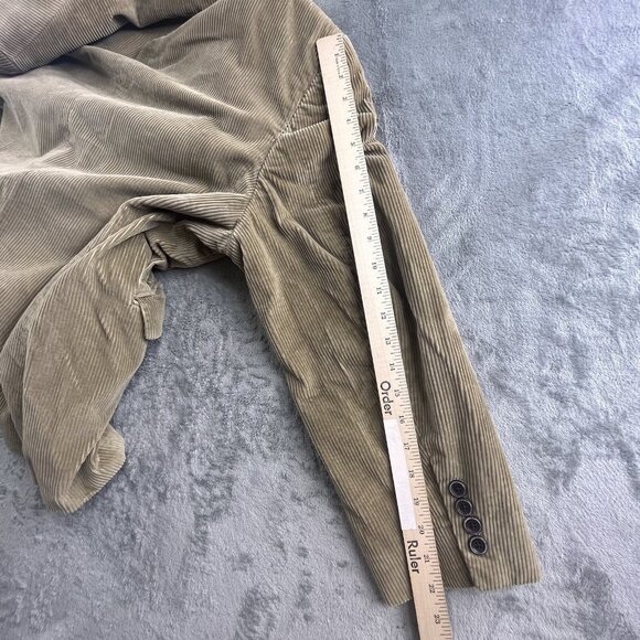 Stafford Corduroy Blazer Jacket Mens Size 44S Tan Beige 2 Button Sport Coat VTG - Picture 9 of 14